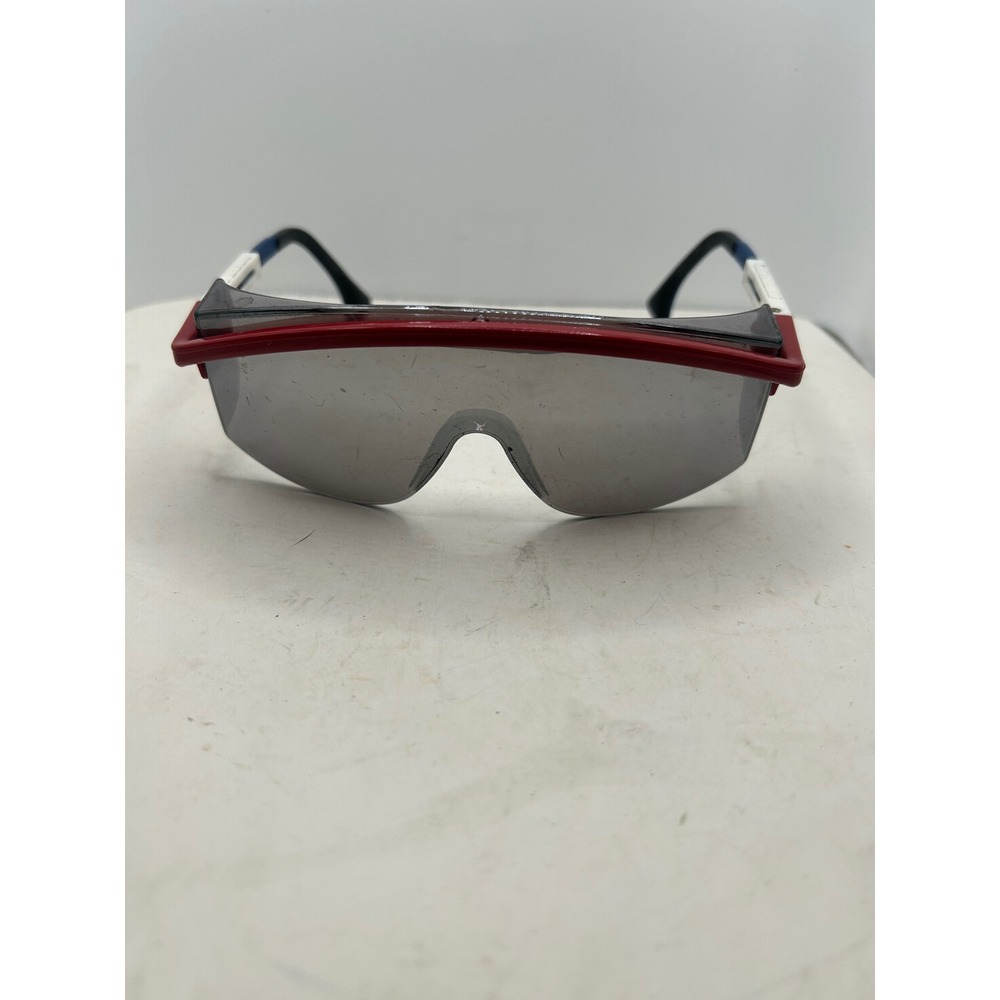 Vintage Uvex Patriot Safety Sunglasses Red White Blue Wrap Shield Made in USA